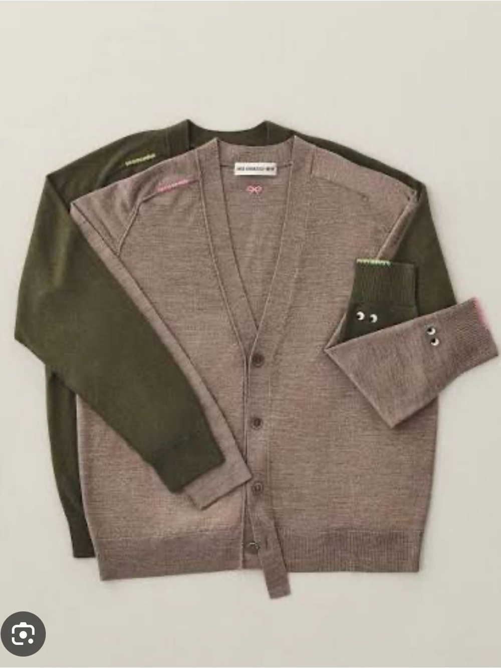Uniqlo x Anya himdmarch wool Cardigan in Olive Green